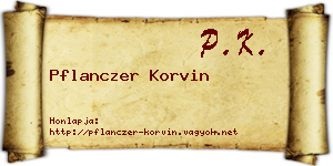 Pflanczer Korvin névjegykártya